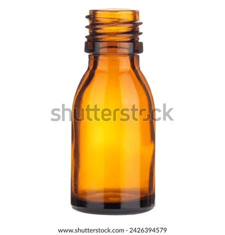 Open Amber Glass Medicine Bottle