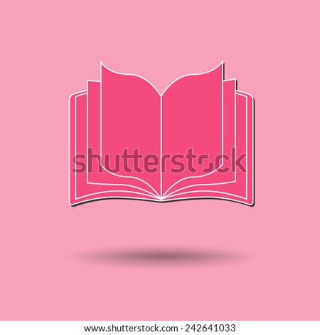 Vector illustration of book against color background.