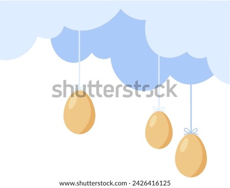 Easter Eggs Background with Frame Illustration