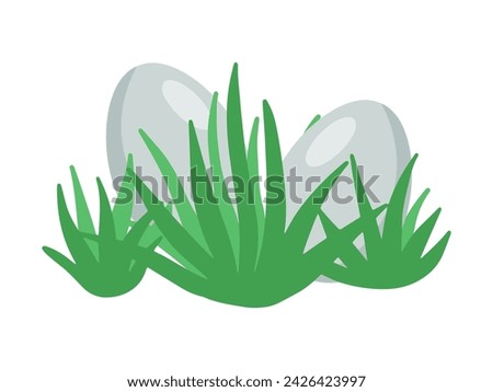 Easter Eggs in Grass Illustration