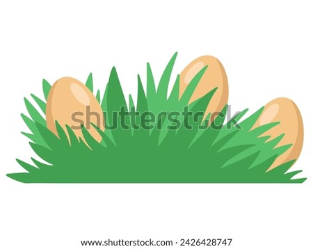 Easter Eggs Lying in Grass