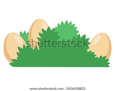 Easter Egg in Green Grass Illustration