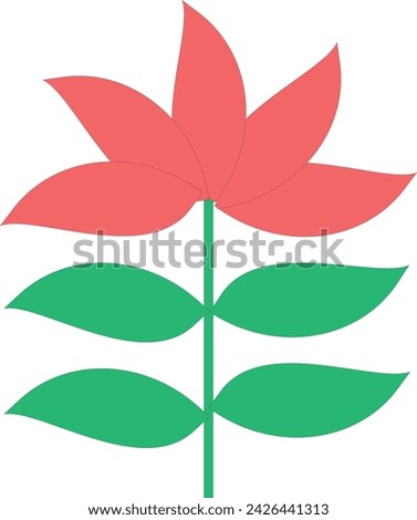 flower design red and green colors by eps 10
