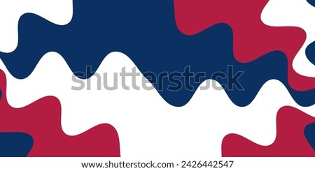 red white blue wavy abstract background. design vector for banner, poster, greeting card, flyer, social media.