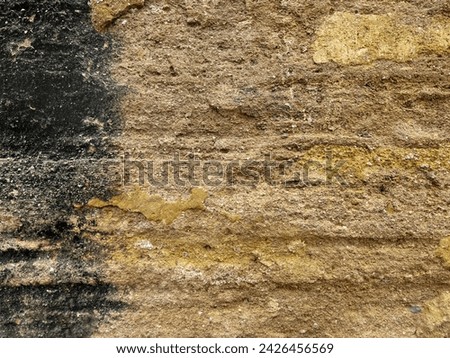 Abstract ancient stone texture tiles from church ruins depicting the decaying contour and streams in clay brown color. Good for mapping and texture. Graphic images, for wallpaper. No people. Royalty-Free Stock Photo #2426456569