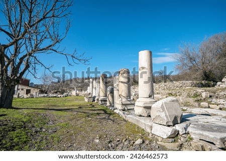 Scenic views from Stratonikeia, which hosted many civilizations from antiquity to modern times, is one of the significant archaeological sites in Asia Minor and has unique characteristics in Turkey.