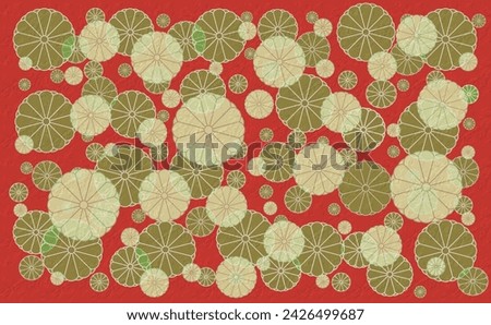 Clip art of Japanese Pattern Chrysanthemum