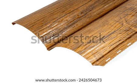 Blockhouse rails for fence colored colorful metal profile elements Royalty-Free Stock Photo #2426504673