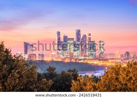 Observation deck Vorobyovy Gory, Luzhniki, Moscow City, cable car, RAS, Moscow
 Royalty-Free Stock Photo #2426518431