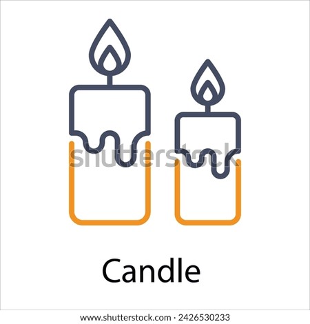 Candle Icon vector, Such Line sign as autumn, Submission of autumn icons. Vector Computer Isolated Pictograms for Web on White Background Editable Stroke stock illustration