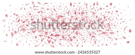 Transparent Apple Petal Vector Panoramic Background. Purple Spa Cherry Petal Backdrop. Lotus Petal Summer Congratulation. Blossom Rose Petal Cover.
