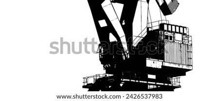 PORT CRANE - A big transshipment machine in a seaport Royalty-Free Stock Photo #2426537983