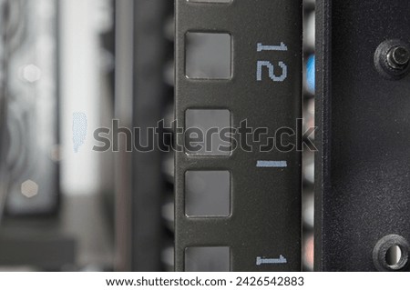 Close up of rack rail at number 12 position Royalty-Free Stock Photo #2426542883