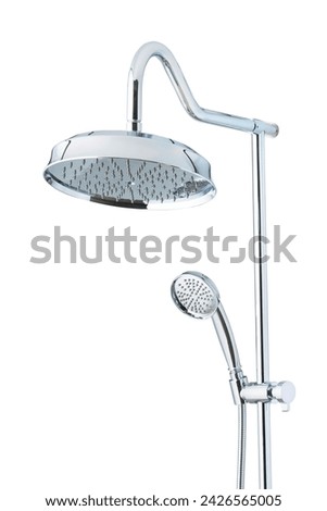 Industrial photography of bathroom shower with white background
