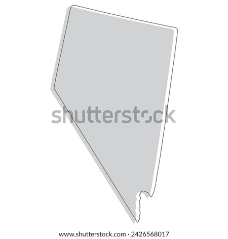 Nevada state map. Map of the U.S. state of Nevada.