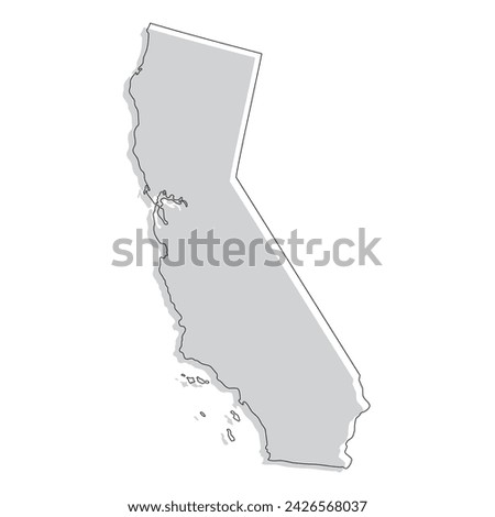 California state map. Map of the US state of California.