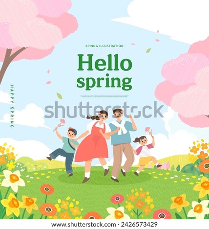 Spring template with beautiful flower. Vector illustration Royalty-Free Stock Photo #2426573429