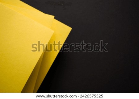 Geometric 3d yellow and black background, copy space