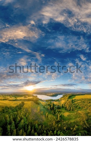 A sunset over the Lake District area of Denmark.