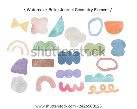 watercolor Bullet journal daily book geometry element illustration digital