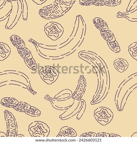 Seamless Pattern Banana Fruit Background Art