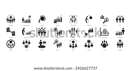 Population icons set. Set of editable stroke icons.Vector set of Population Royalty-Free Stock Photo #2426627737