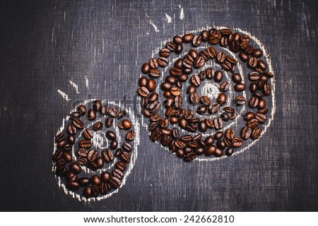 drawn from coffee and chalk picture mimicry