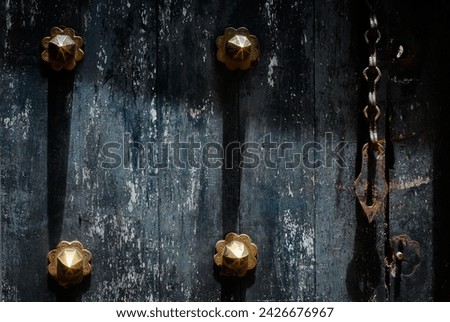 Detail of the door to the quarantine house on Prison Island near Stone Town, Zanzibar. Royalty-Free Stock Photo #2426676967