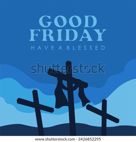 vector good friday poster template flat design Royalty-Free Stock Photo #2426852295