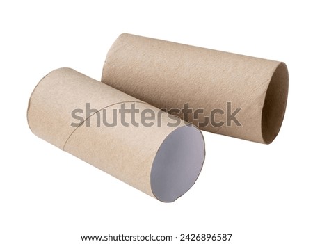 Tow tissue cores are isolated on white background with clipping path. Royalty-Free Stock Photo #2426896587