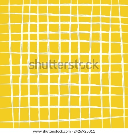 Vector hand drawn cute checkered pattern. Doodle Plaid geometrical simple texture. Crossing lines. Abstract cute delicate pattern ideal for fabric, textile, wallpaper.
