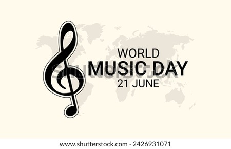 World Music Day with musical instruments vector. Different musical instruments silhouette vector. Music Day Poster, June 21st.