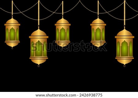 Ramadan Lights - realistic vector set of different objects. Gradient background. Use this quality clip art elements for your design.