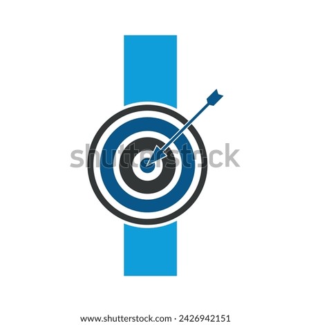 Target Logo combine with letter I vector template