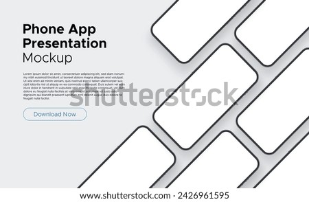 Modern Smartphone Mockup for Mobile App Design, Space For Text, Isolated on White Background. Vector Illustration