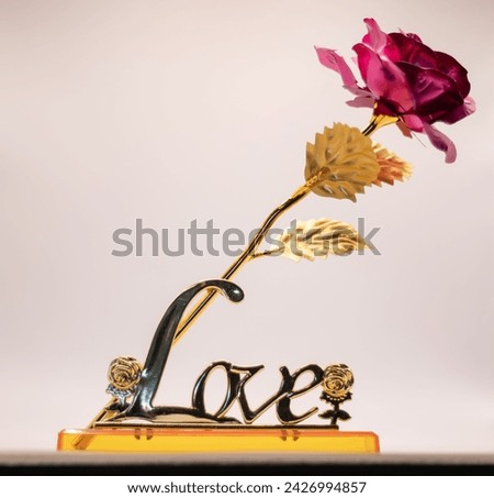 Eternal rose with the word love
