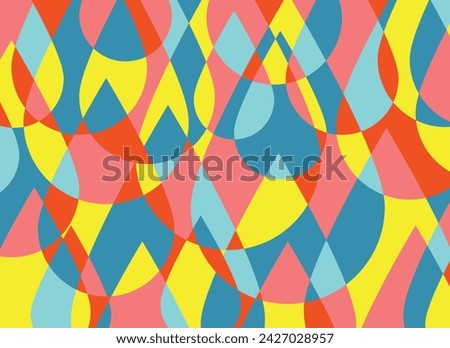Abstract Colorful Shapes of Overlapping Water Drop Shapes for Background