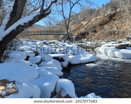 Boulder creek in winter, Boulder Colorado  Royalty-Free Stock Photo #2427077683