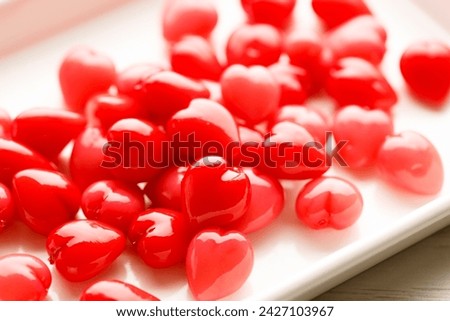 Red and pink candy hearts background. Valentines day and love concept.