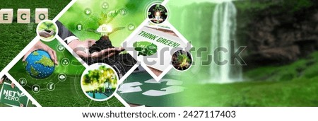 Green business ESG management tool to save world future concept model case idea to deal with bio carbon waste cycle data for better day of city life while building jobs, money, LCA tax and profit . Royalty-Free Stock Photo #2427117403