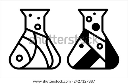 Laboratory Glass Beaker Creative Stylish, Chemistry Equipment Vector Art Illustration