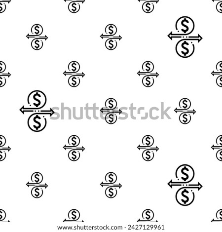 Cash Flow Icon Seamless Pattern, Money, Currency Flow, Inflow Outflow, Business Economy Activity Vector Art Illustration