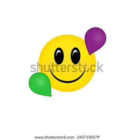 Cartoon Happy Face Emotion - expression of happiness