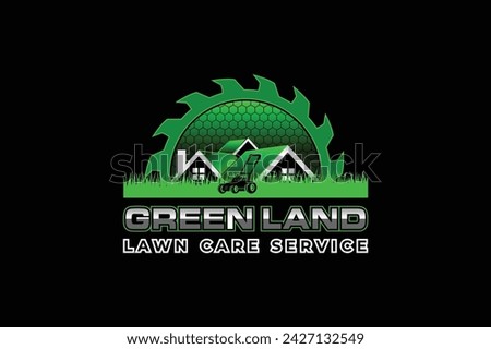 lawn care, grass trimming, landscape, grass, agriculture concept logo design