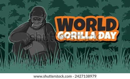 Vector graphic of a gorilla for World Gorilla Day