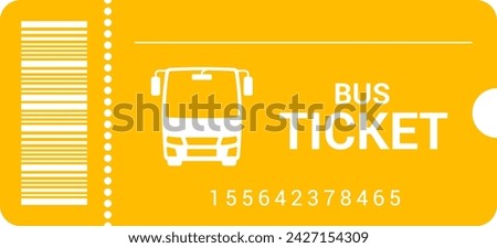 Travel transport tickets with barcode on white background. Bus ticket in flat design with barcode. Pass card for transport. Transport pictogram. Vector illustration EPS 10.