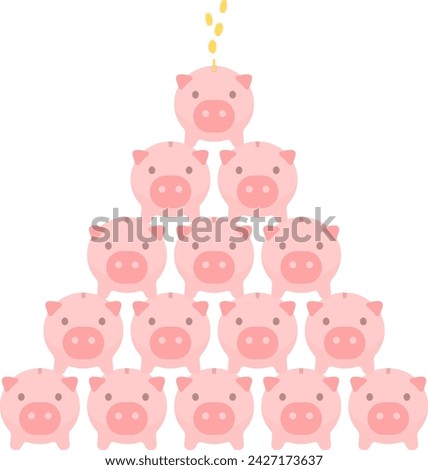 Clip art of piggy bank stacking