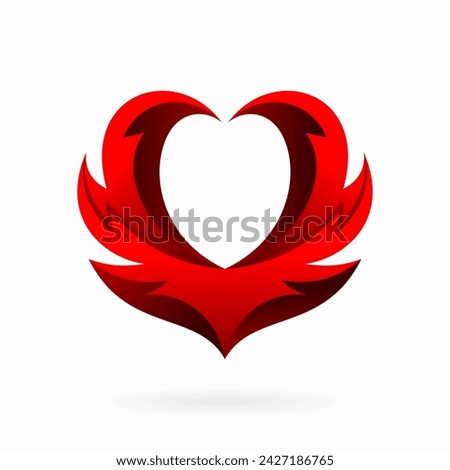 abstract love logo design template