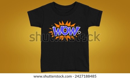 T-Shirt Design text wow log Best HD Quality Print Design Use for You