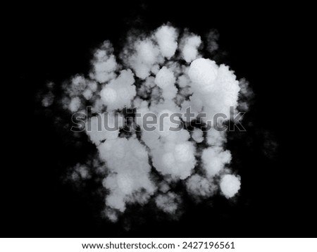 3d render, abstract white cloud clip art. Realistic sky. Nature design element isolated on black background